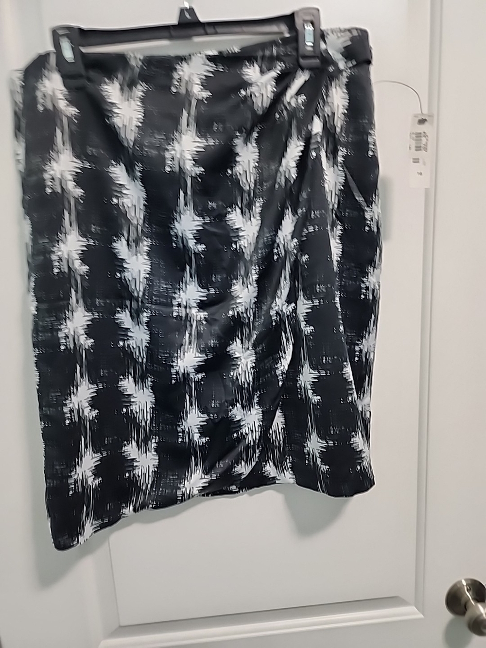 jcpenney Black and White Brushstroke Pencil Skirt